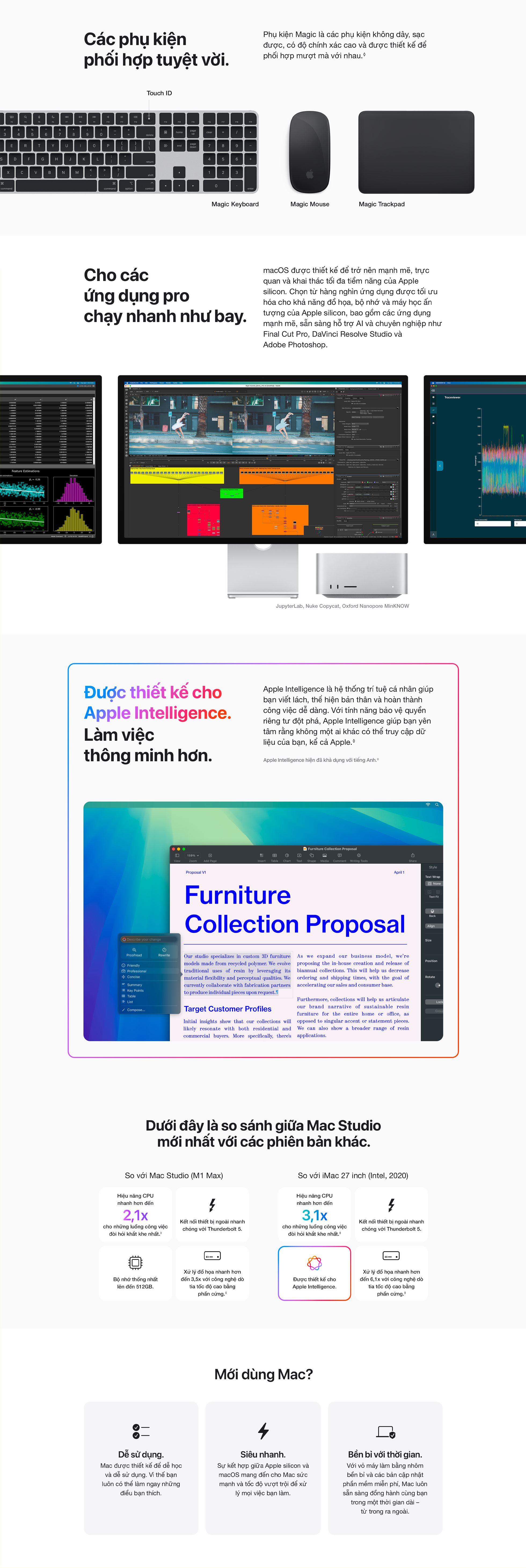 Mac Studio M3 Ultra 256GB 1TB mới, chính hãng, có góp 0%