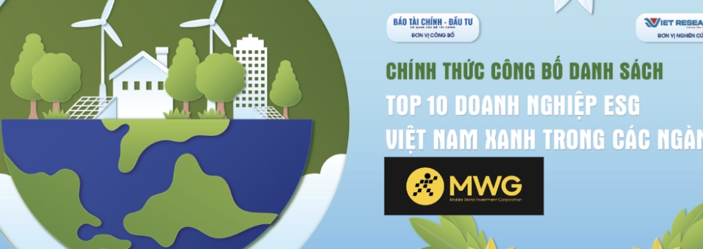 MWG lot Top 10 Doanh Nghiep Viet Nam Xanh 2025 - Nganh Ban le  