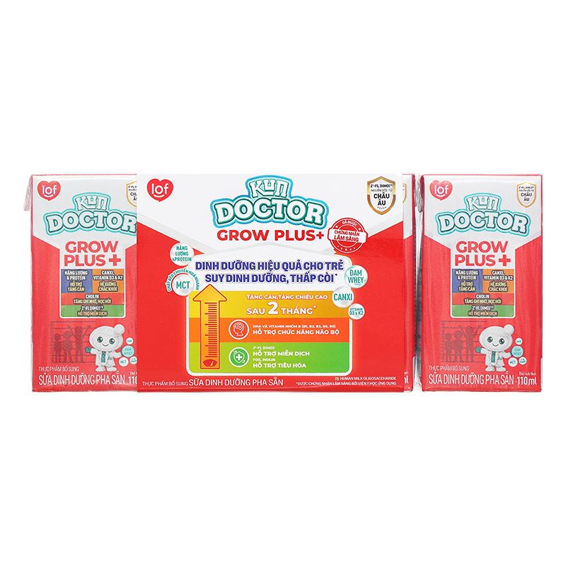 Thùng 48 hộp sữa pha sẵn Kun Doctor Grow Plus+ hương vani 110 ml cho trẻ suy dinh dưỡng, thấp còi (từ 1 tuổi) 5