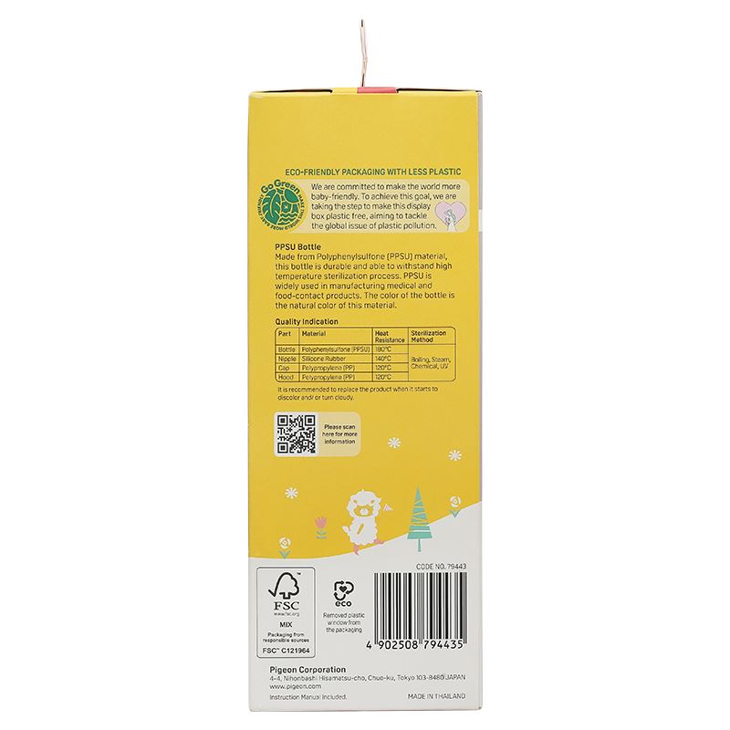 Bình sữa nhựa PPSU Pigeon Plus WN3 cổ rộng 160 ml (0 - 3 tháng) 27