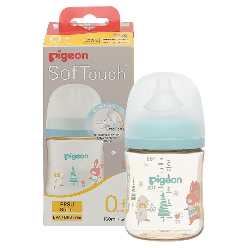 Bình sữa nhựa PPSU Pigeon Plus WN3 cổ rộng 160 ml (0 - 3 tháng) 9
