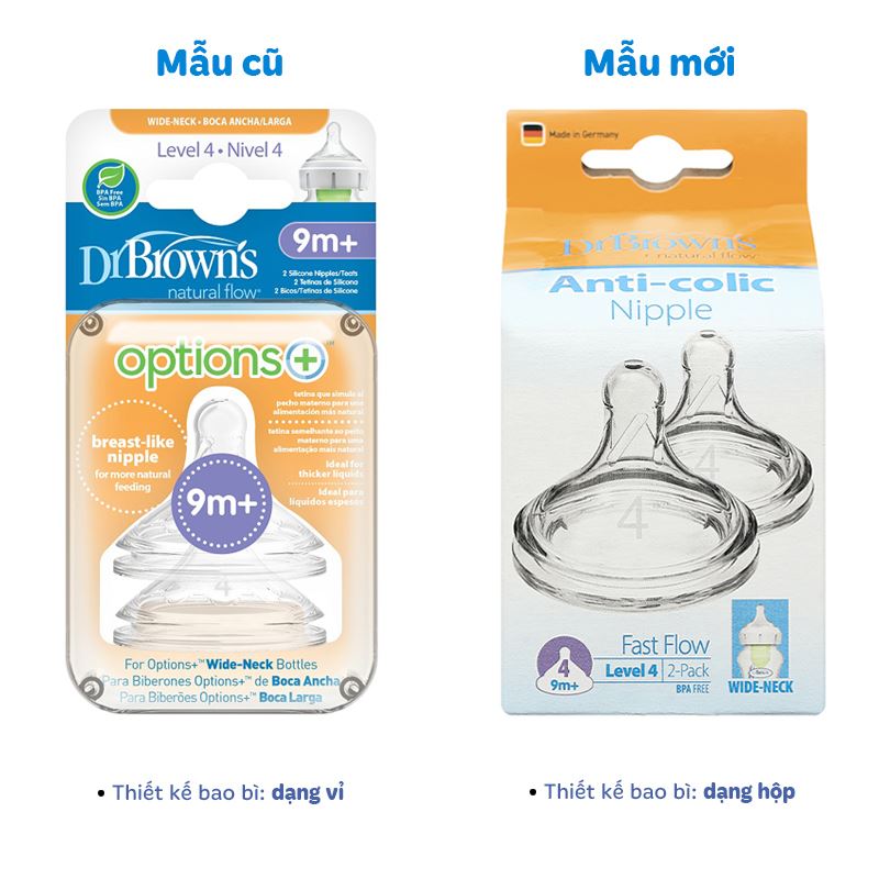 Bộ 2 núm ti Dr.Brown's cổ rộng size Y (từ 9 tháng) 7