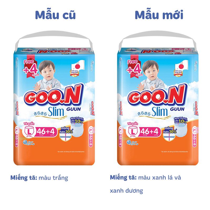 Combo 2 tã quần GOO.N Slim size L 46 + 4 miếng/bịch (9 - 14 kg) - Giao bao bì ngẫu nhiên 2