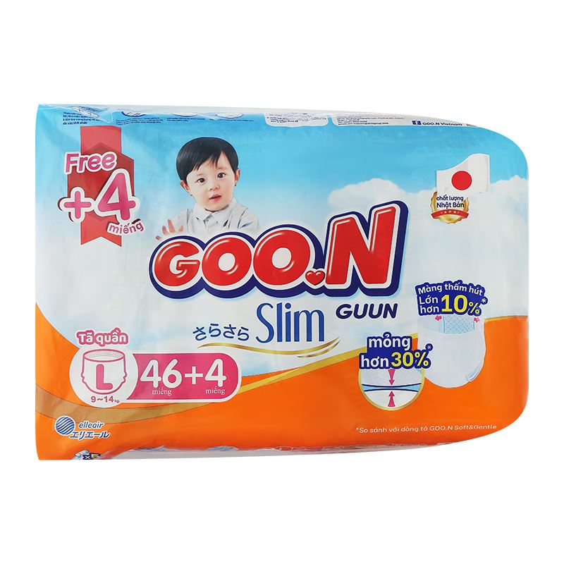 Combo 2 tã quần GOO.N Slim size L 46 + 4 miếng/bịch (9 - 14 kg) - Giao bao bì ngẫu nhiên 4