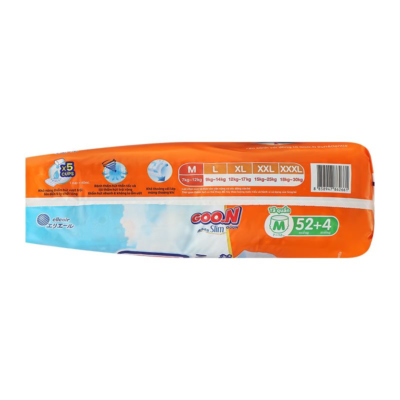 Combo 2 tã quần GOO.N Slim size M 52 + 4 miếng/bịch (7 - 12 kg) - Giao bao bì ngẫu nhiên 7
