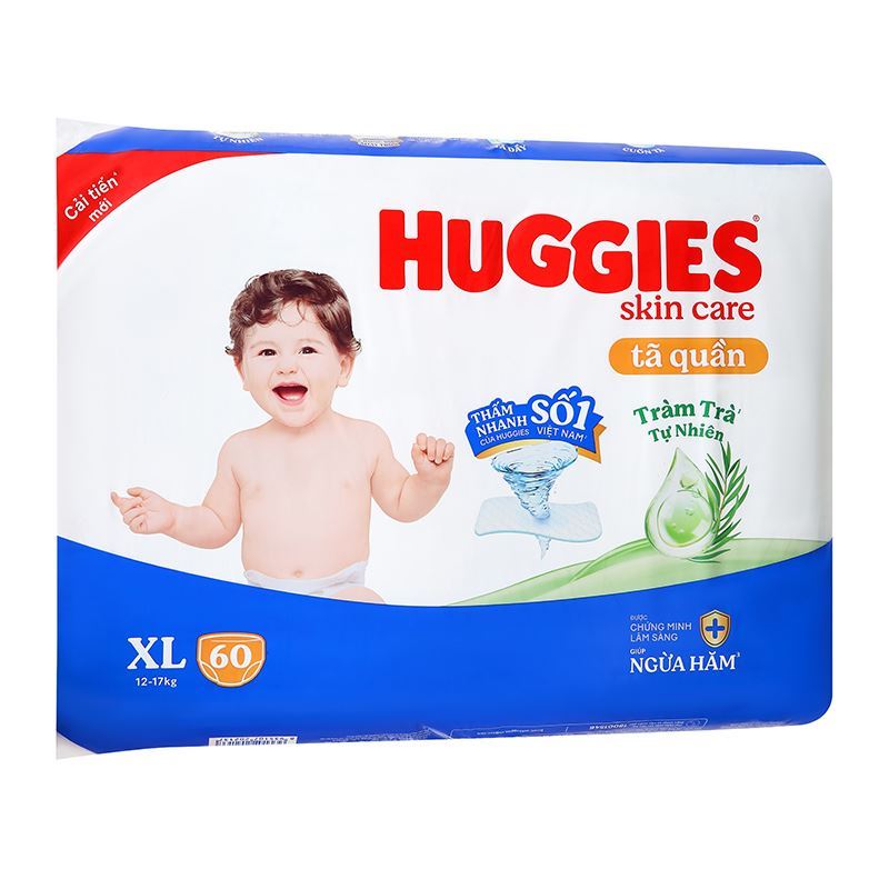 Combo 2 tã quần Huggies Skincare cực đại size XL 60 miếng/bịch (12 - 17 kg) - Giao bao bì ngẫu nhiên 4