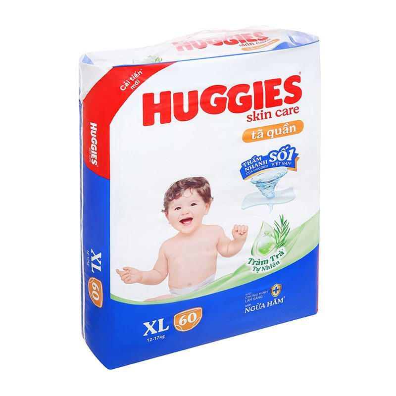 Combo 2 tã quần Huggies Skincare cực đại size XL 60 miếng/bịch (12 - 17 kg) - Giao bao bì ngẫu nhiên 5