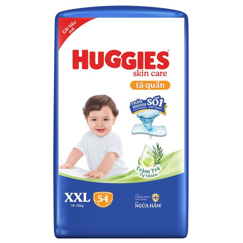 Combo 2 tã quần Huggies Skincare cực đại size XXL 54 miếng/bịch (15 - 19 kg) - Giao bao bì ngẫu nhiên 3