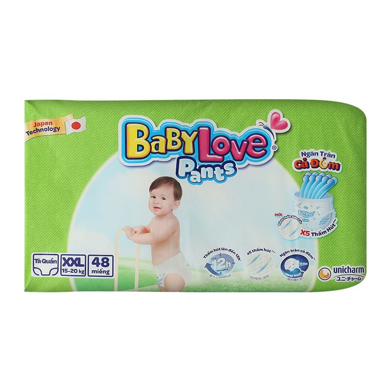 Tã quần BabyLove size M 48 +4/+12 miếng (6 - 11 kg) - Giao bao bì cộng miếng ngẫu nhiên 45