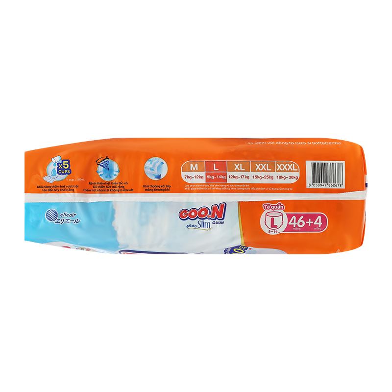 Tã quần GOO.N Slim size L 46 + 4 miếng (9 - 14 kg) - Giao bao bì ngẫu nhiên 6