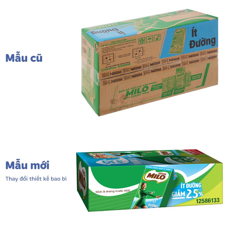 Lốc 4 hộp thức uống lúa mạch Nestlé Milo ít đường 180 ml (từ 2 tuổi) - Giao bao bì ngẫu nhiên 10