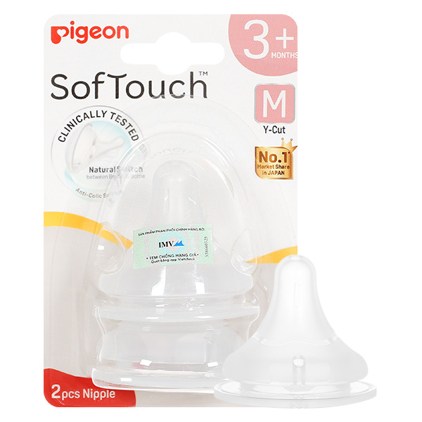 Bộ 2 núm ti Pigeon Softouch size M