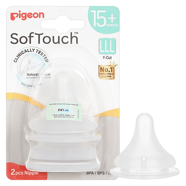 Bộ 2 núm ti Pigeon Softouch size LLL