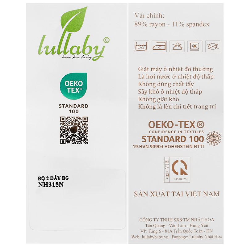 Bộ sát nách bé gái Lullaby NH315N màu hồng 10