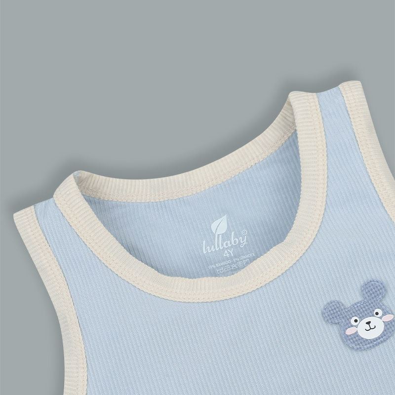 Bộ sát nách bé trai Lullaby NH396N màu be 16