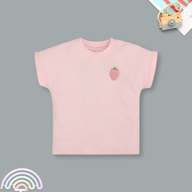 Bộ tay ngắn bé gái Lullaby NH395N màu hồng 2