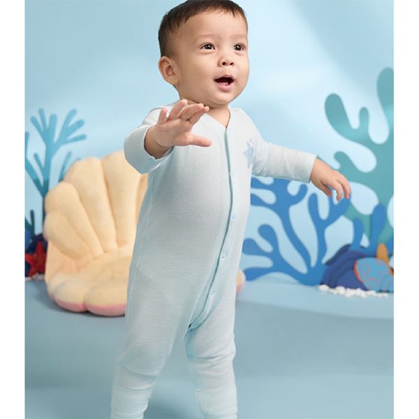 Bodysuit bé trai Lullaby modal xanh