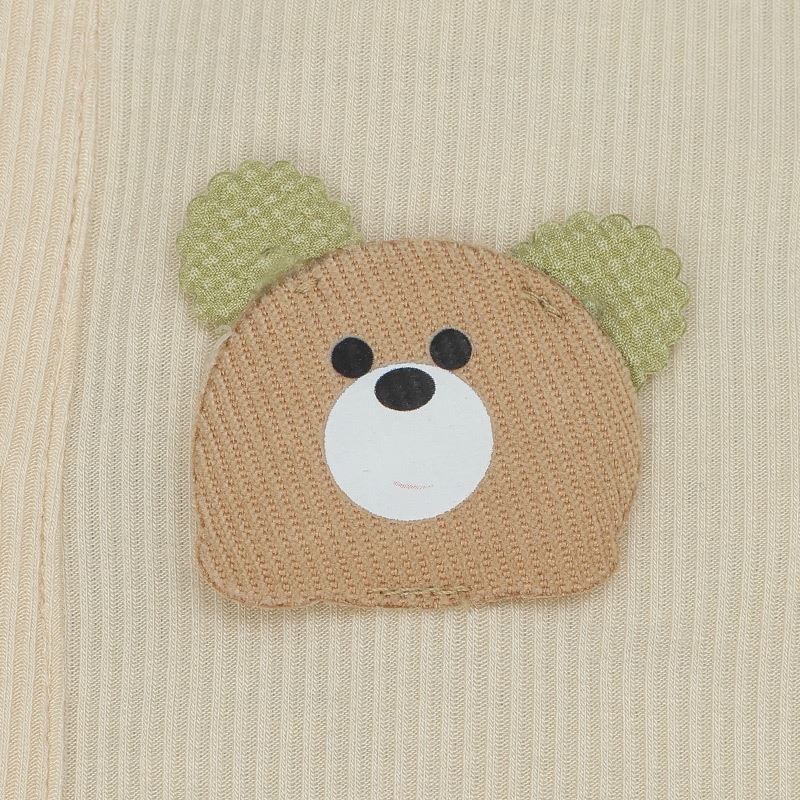 Bodysuit sát nách bé trai đính gấu Lullaby NH398N màu be 7