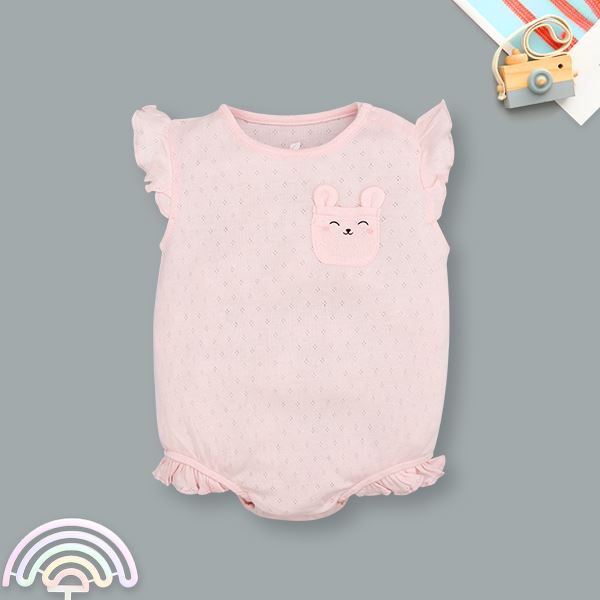 Bodysuit bé gái Lullaby sợi tre hồng