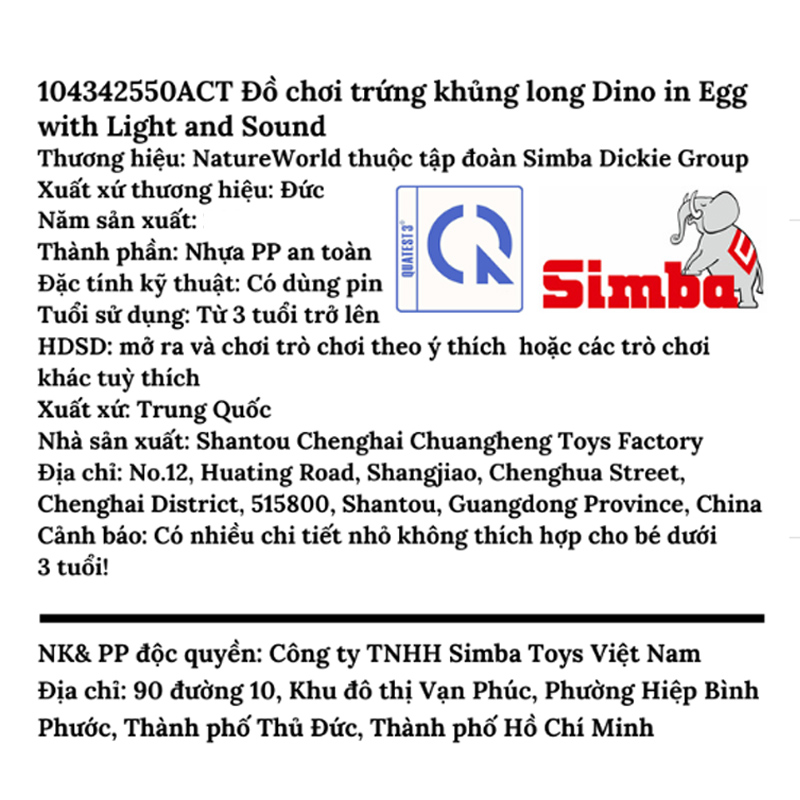 Đồ chơi trứng khủng long Dickie Toys 104342550ACT - Mẫu ngẫu nhiên 5