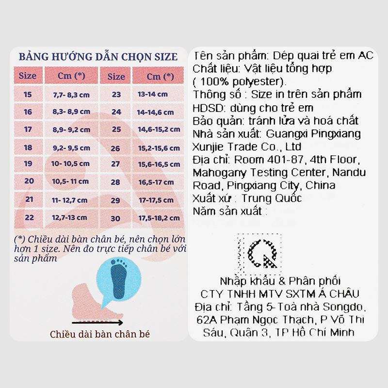 Giày sandal cho bé Á Châu Avakids AC69 10