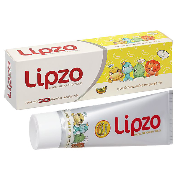 Kem đánh răng Lipzo hương chuối 75g bảo vệ răng sữa - AVAKids.com