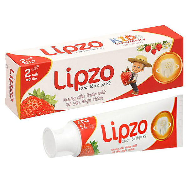 Kem đánh răng Lipzo hương dâu 75g bảo vệ răng sữa - AVAKids.com