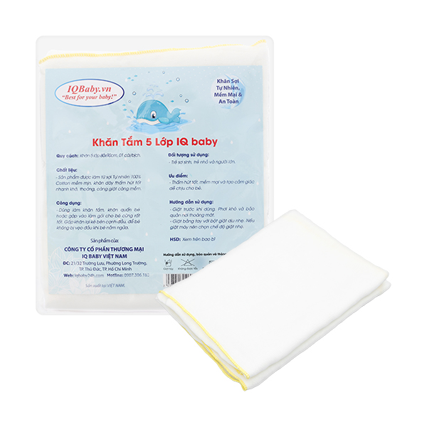 Khăn tắm IQ Baby trắng