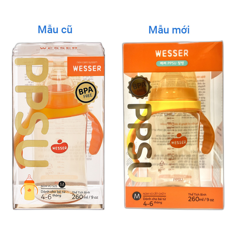 Bình sữa nhựa PPSU Wesser TBSWPP180 cổ rộng 180 ml (0 - 3 tháng) 7