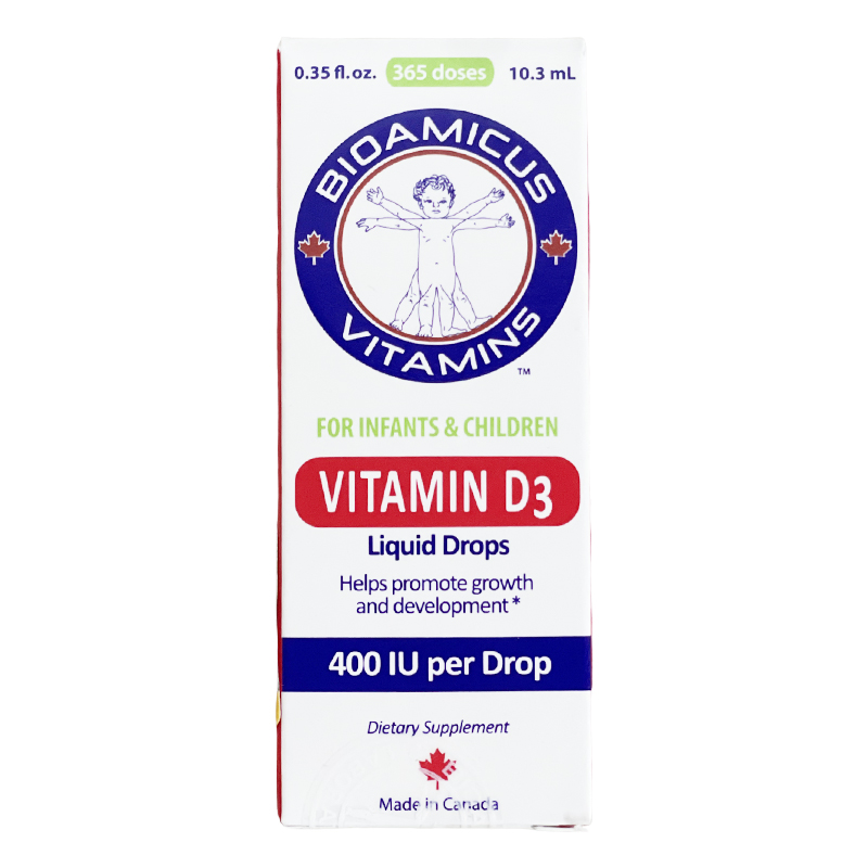 Combo 3 BioAmicus Vitamin D3 hỗ trợ tốt sức khỏe xương, răng, 10.3 ml dạng nhỏ giọt (từ 0 tháng) 10