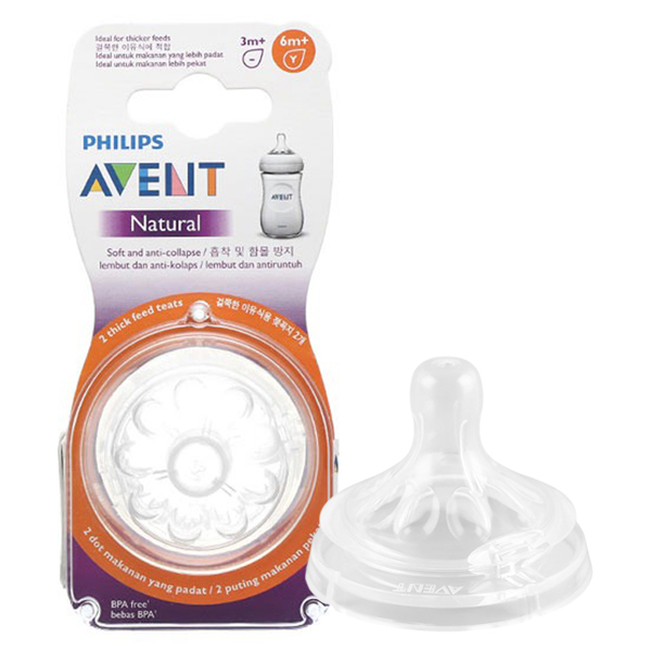 Bộ 2 núm ti Philips Avent SCF656/23 size Y siêu mềm, an toàn - AVAKids.com