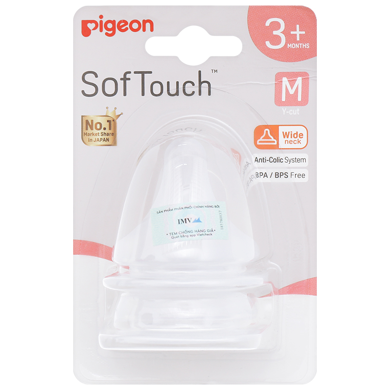 Bộ 2 núm ti Pigeon siêu mềm Plus WN3 cổ rộng size LLL (từ 15 tháng) 10