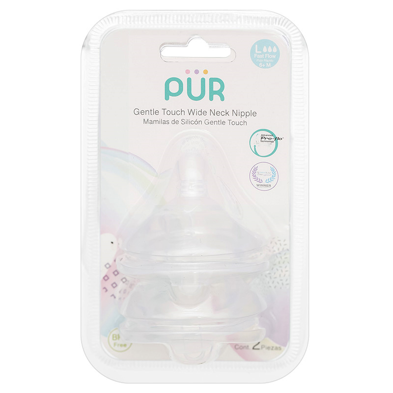 Bộ 2 núm ti Pur Milk Safe 9823 cổ rộng size L (từ 6 tháng) 2