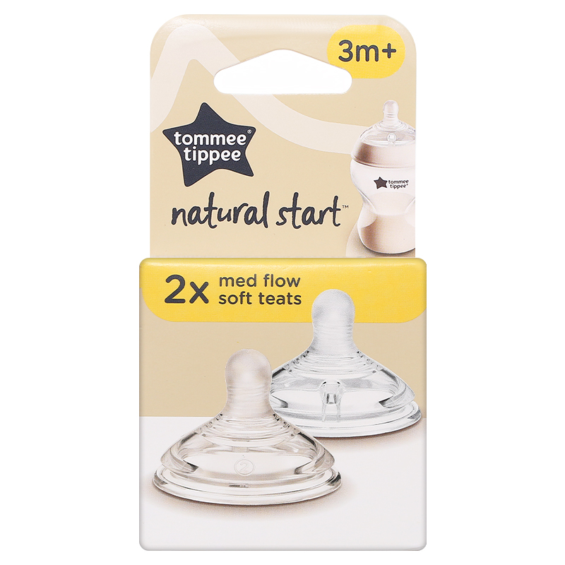 Bộ 2 núm ti Tommee Tippee Natural Start siêu mềm tự nhiên cổ rộng size 3 (từ 6 tháng) 20