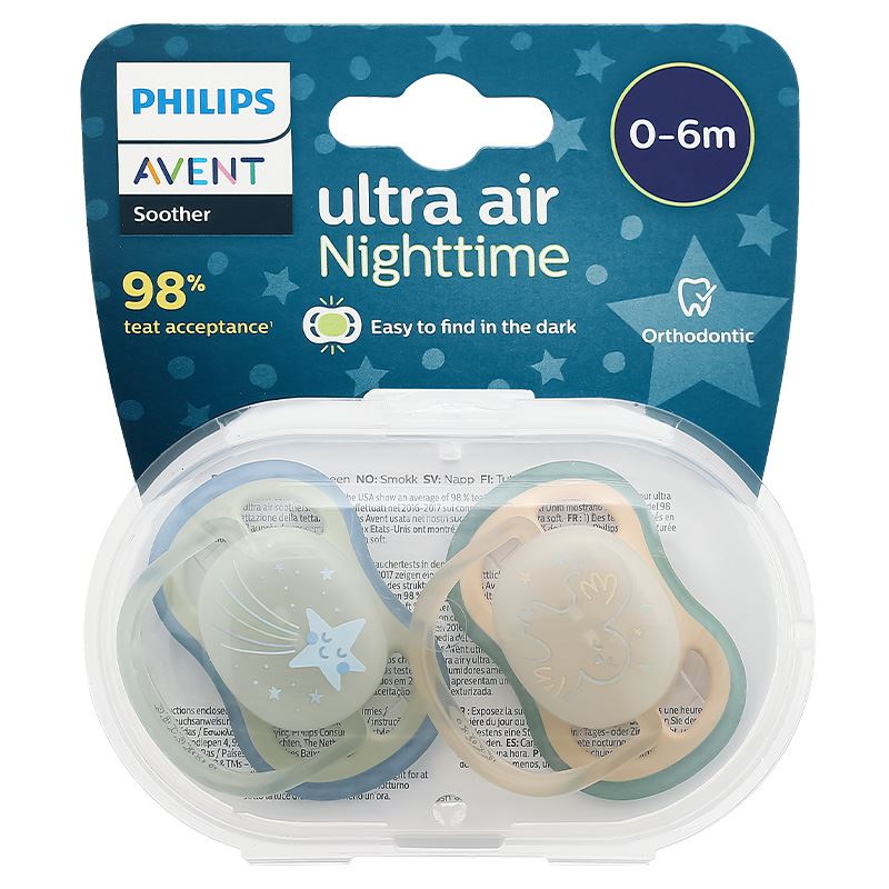 Bộ 2 ti ngậm Philips Avent dạ quang SCF376/13 (6 - 18 tháng) - Hình ngôi sao, mặt trăng 12