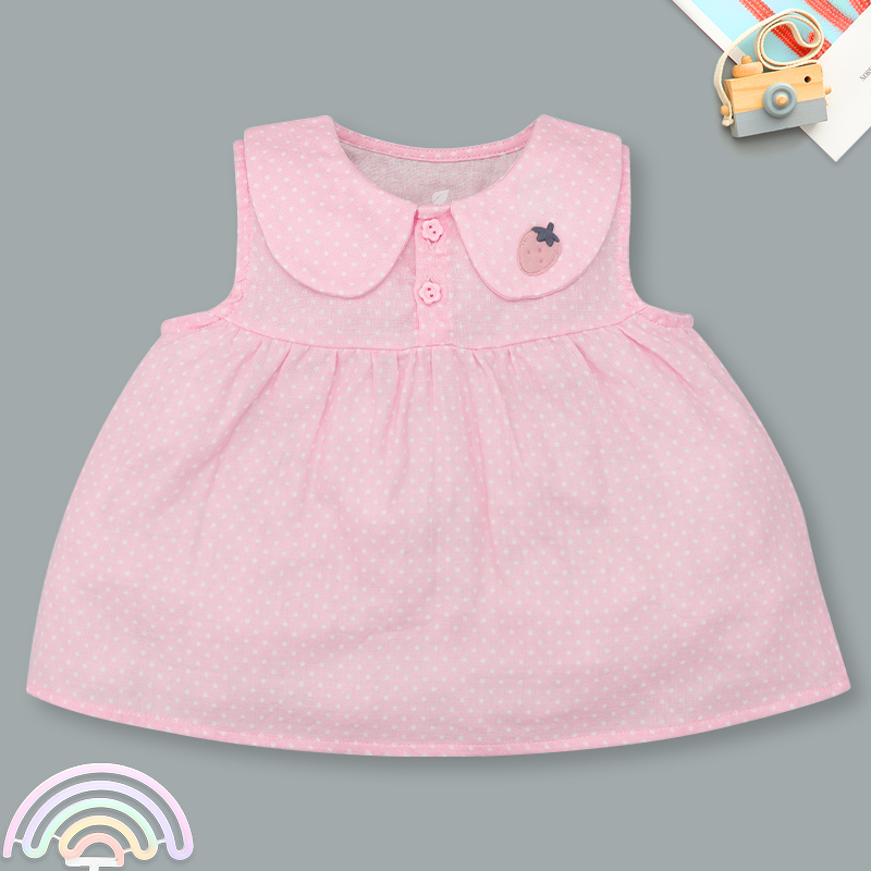 Bộ sát nách bé gái Lullaby NH302N màu hồng - trắng 2