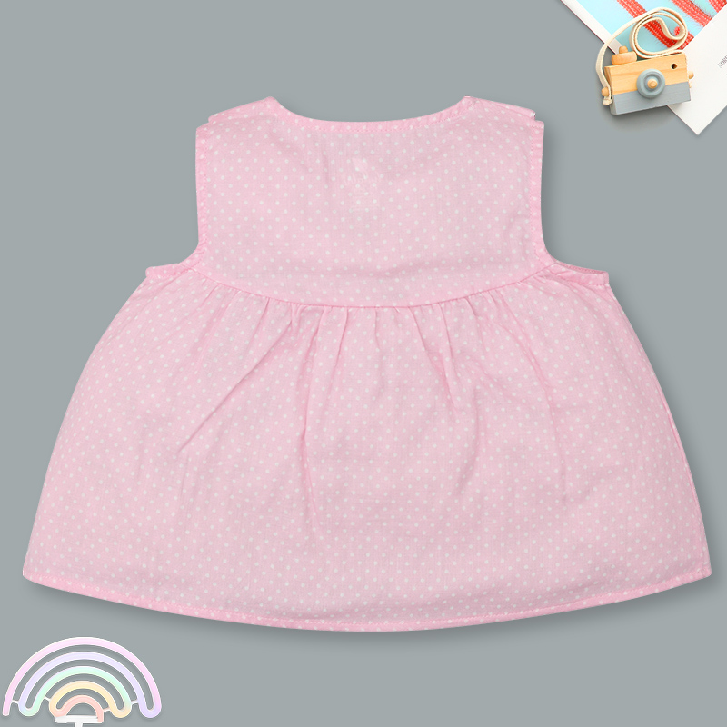 Bộ sát nách bé gái Lullaby NH302N màu hồng - trắng 3