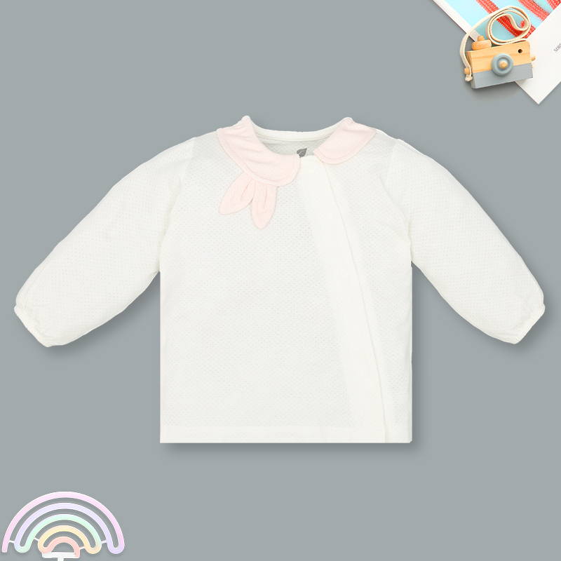 Bộ tay dài cài chéo bé gái Lullaby NH332N màu trắng 2