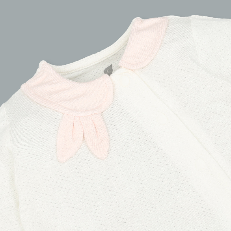 Bộ tay dài cài chéo bé gái Lullaby NH332N màu trắng 4