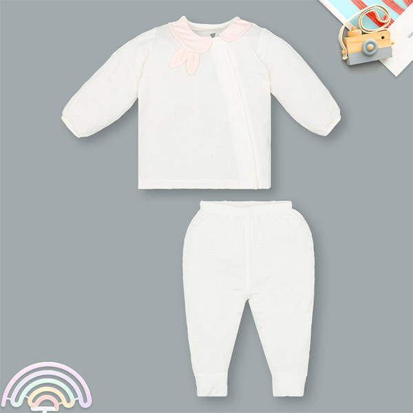 Bộ tay dài bé gái Lullaby modal trắng