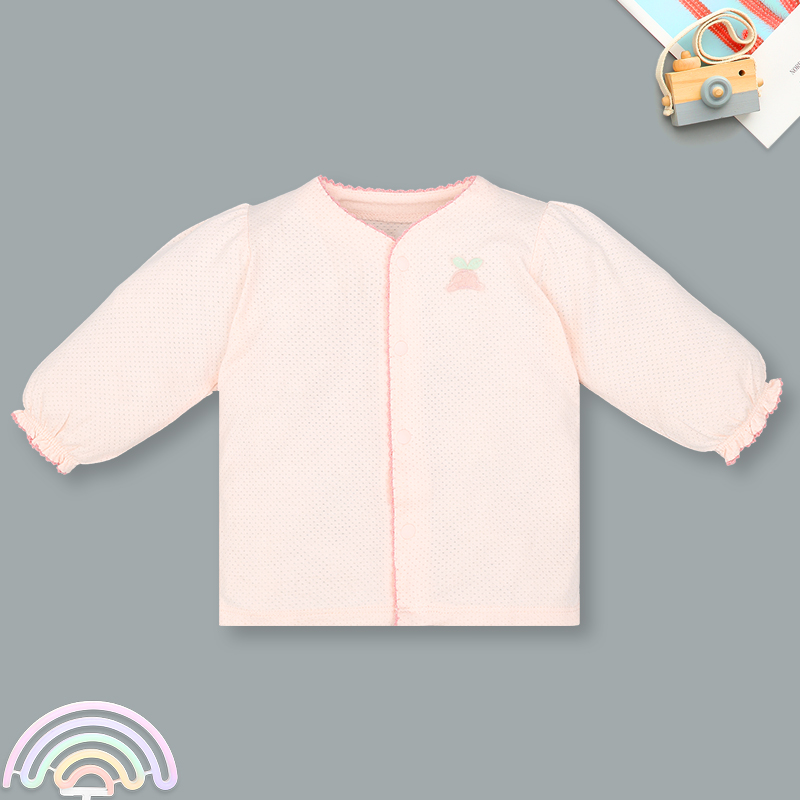 Bộ tay dài cài giữa bé gái Lullaby NH336N màu hồng 3