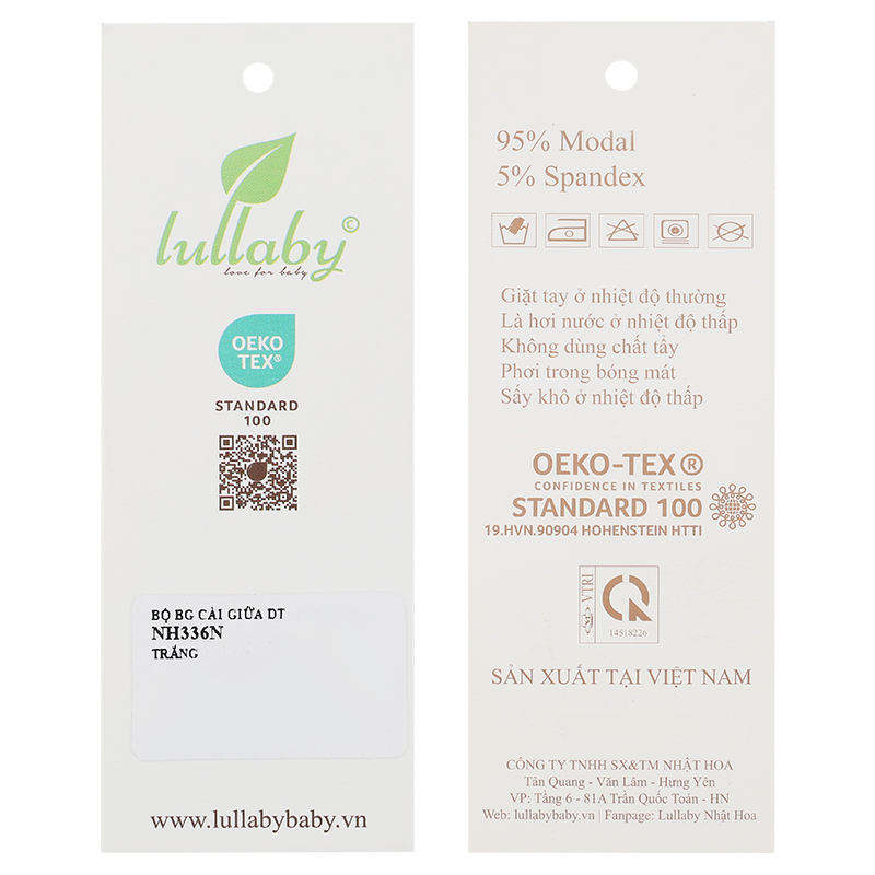Bộ tay dài cài giữa bé gái Lullaby NH336N màu hồng 26
