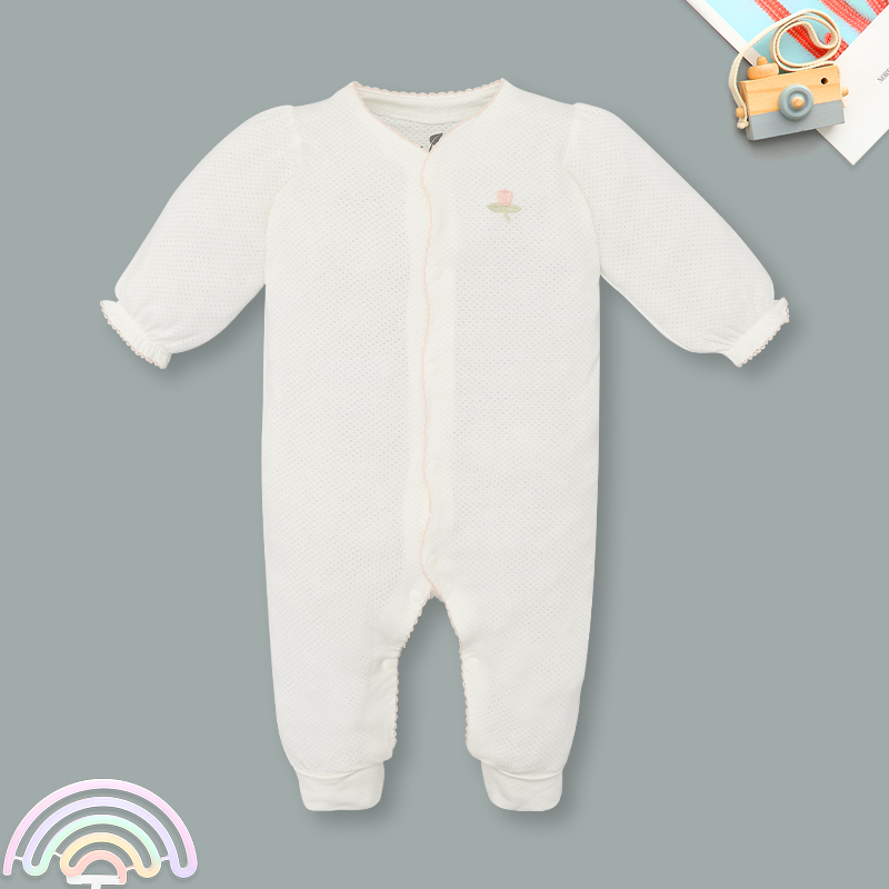 Bodysuit cài giữa bé gái Lullaby NH334N màu trắng 2