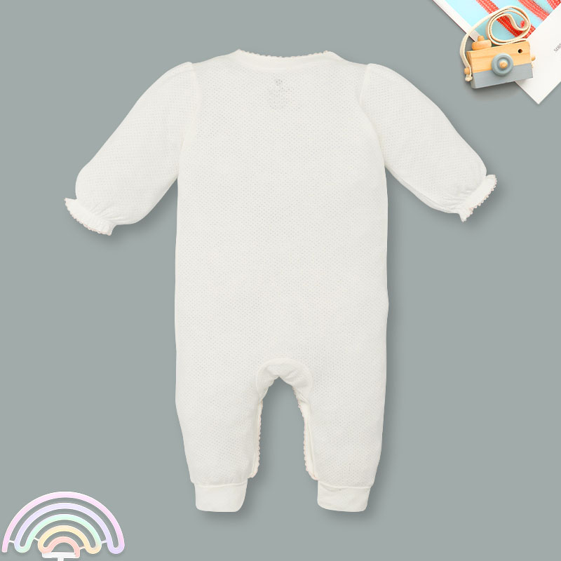 Bodysuit cài giữa bé gái Lullaby NH334N màu trắng 3