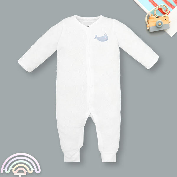 Bodysuit bé trai Lullaby modal trắng