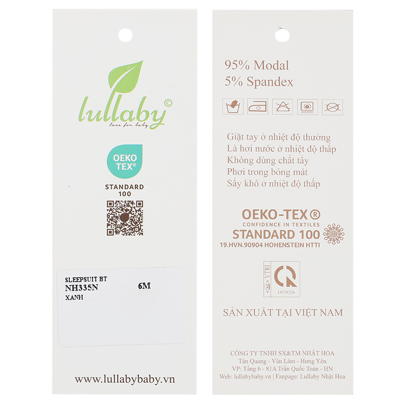 Bodysuit cài giữa bé trai Lullaby NH335N màu trắng 21