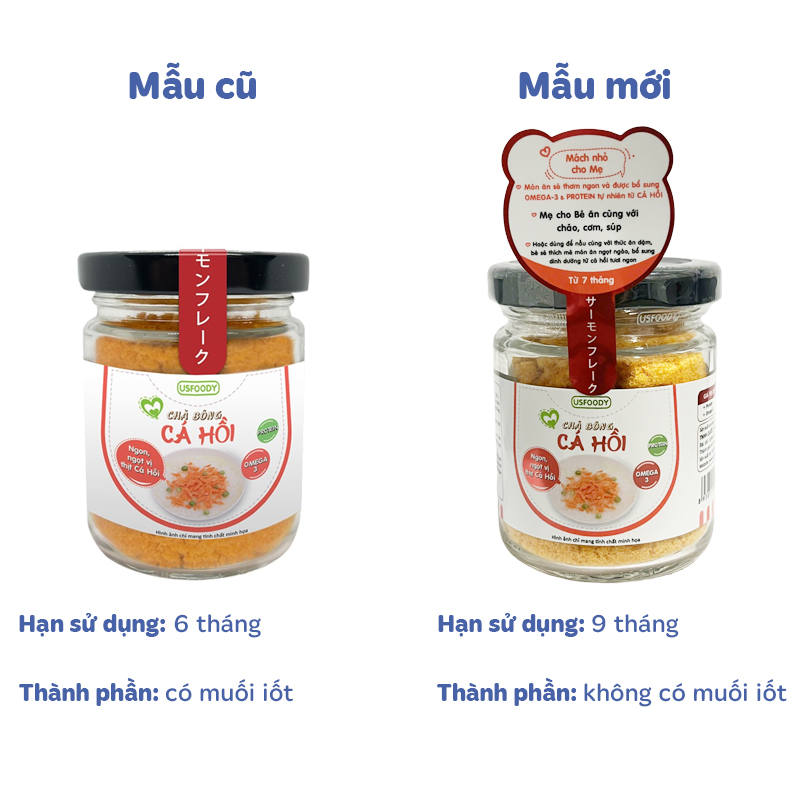 Chà bông cá hồi USFOODY hũ 20g (từ 7 tháng) - Giao bao bì ngẫu nhiên 2