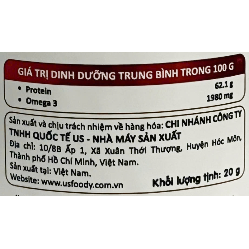 Chà bông cá hồi USFOODY hũ 20g (từ 7 tháng) - Giao bao bì ngẫu nhiên 6