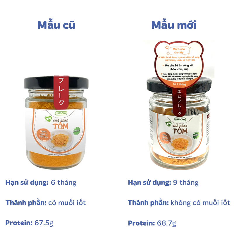 Chà bông cá hồi USFOODY hũ 20g (từ 7 tháng) - Giao bao bì ngẫu nhiên 8