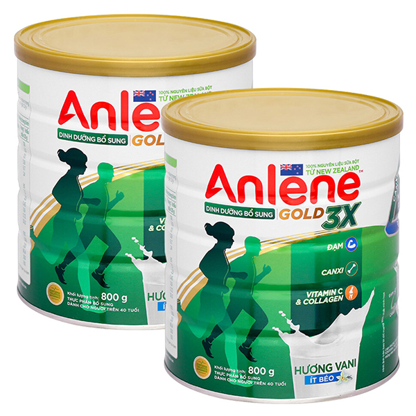 Combo 2 hộp sữa bột người lớn Anlene Gold 3X giúp bổ sung dinh dưỡng, tăng cường sức khoẻ - AVAKids.com